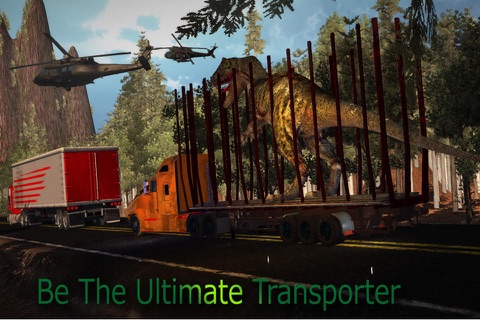 Dinosaur Transport Truck 2016: Allosaurus Simulator, Helicopter Flight and Off Road Driving Test screenshot 4