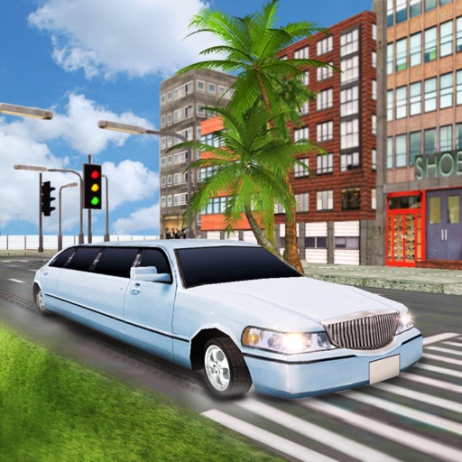 Luxury Limousine Taxi City Car Driving 3D Icon