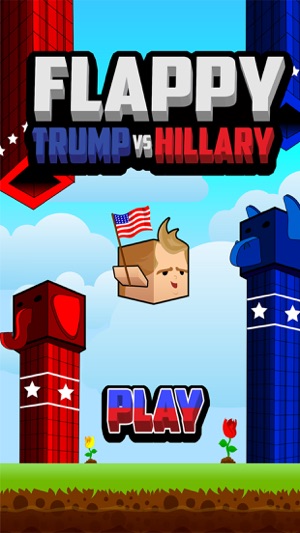 Flappy Donald Trump vs. Hillary Election Run – Face Off Flye(圖1)-速報App