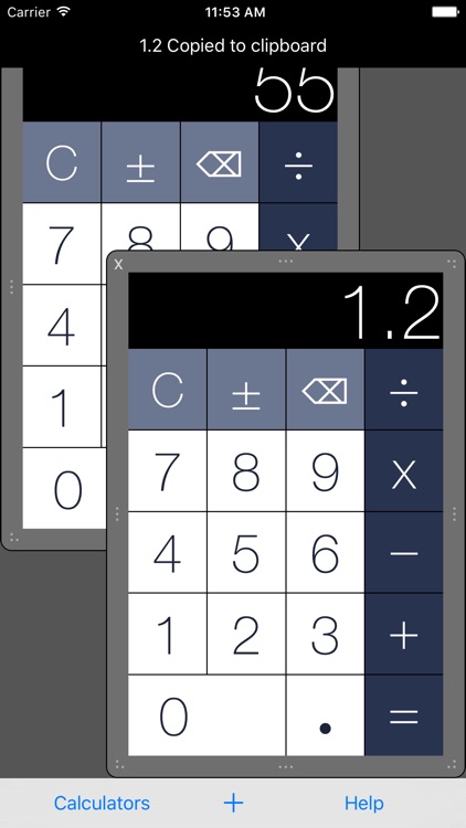 Multiple Resizable Calculators