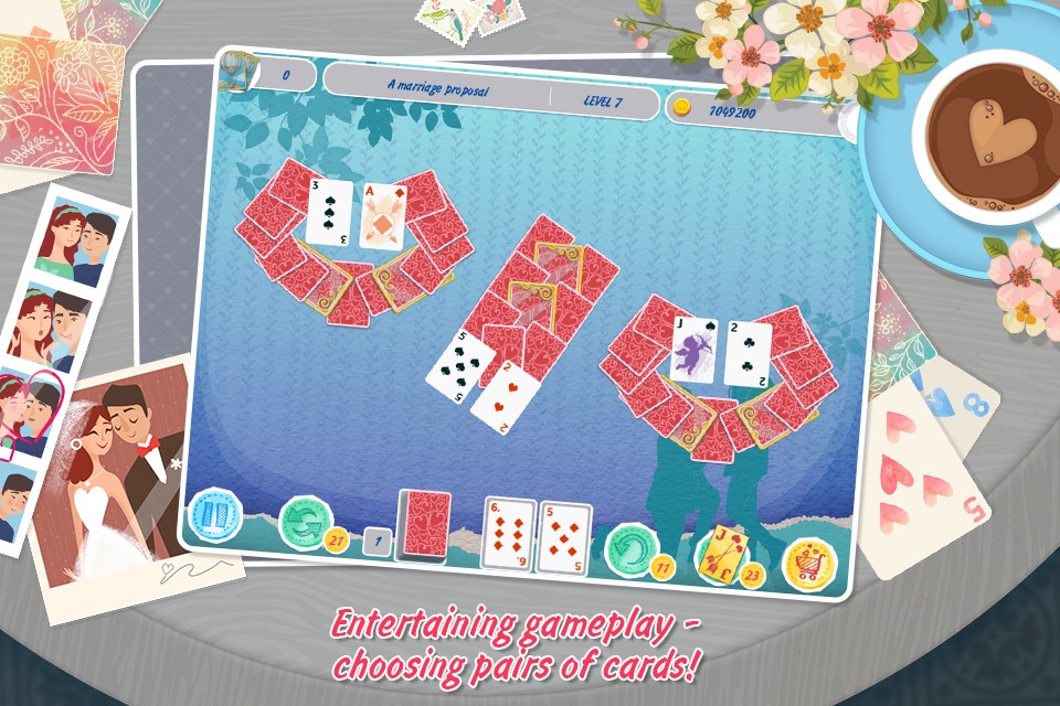 Solitaire: Match 2 Cards. Valentine's Day Free. Matching Card Game screenshot 2