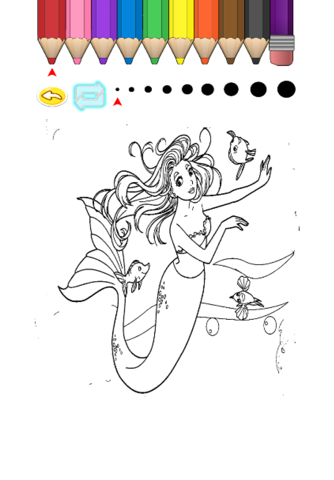Kids Coloring Book - Cute Cartoon Mermaid 6 screenshot 2
