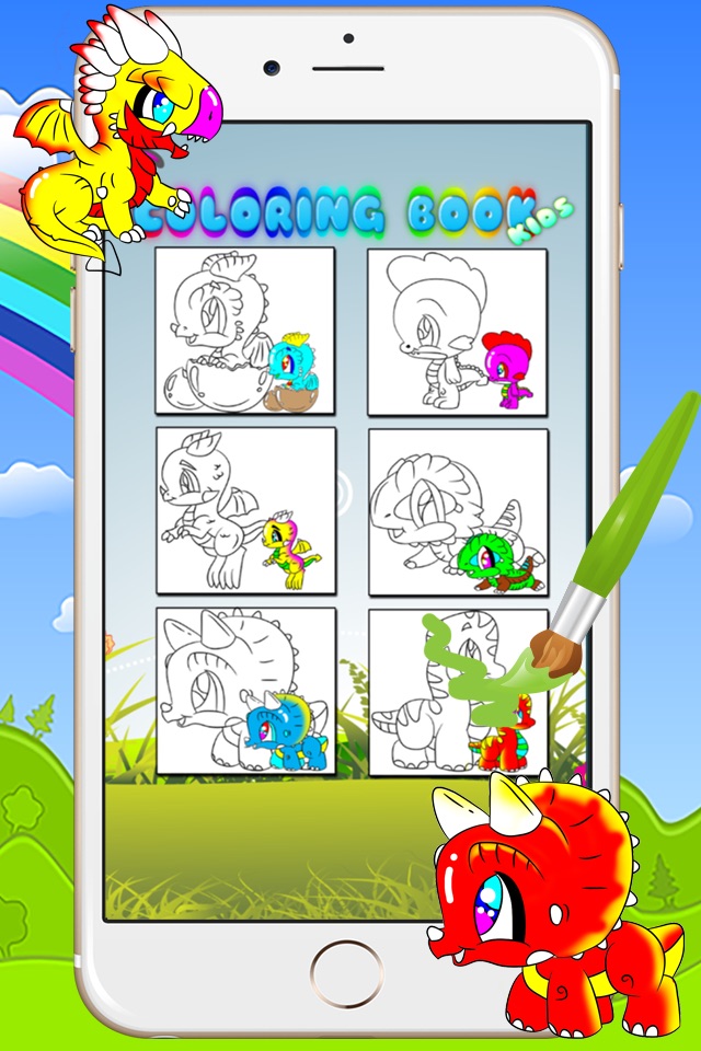 Dinosaur And Dragon Coloring Books - Drawing Painting Games For Kids screenshot 3