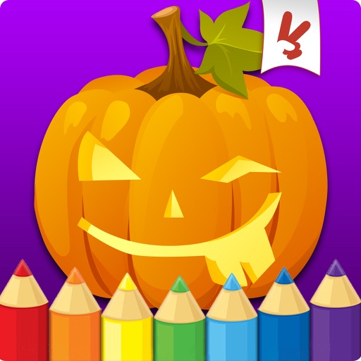 Halloween coloring book for toddlers: Kids drawing, painting and doodling games for children Icon