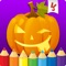 Halloween coloring book for toddlers: Kids drawing, painting and doodling games for children