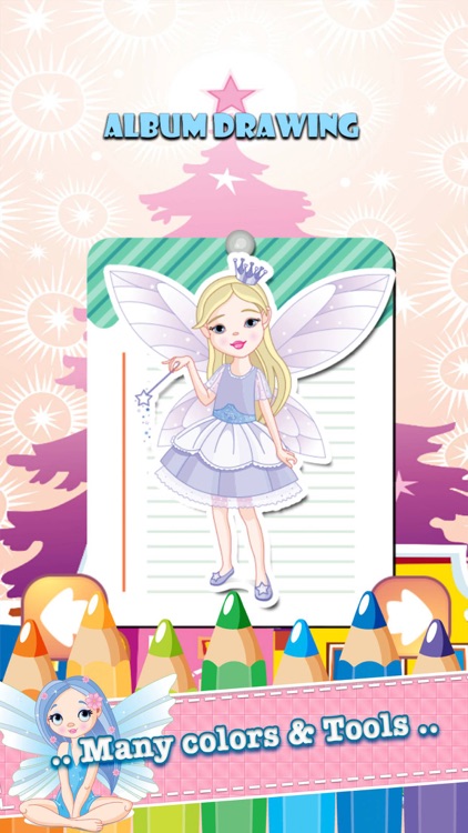 Fairy Princess Drawing Coloring Book - Cute Caricature Art Ideas pages for kids
