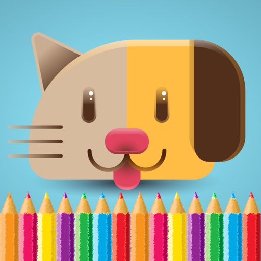 Cat Dog Coloring Book - Animal drawing & painting for good kid games iOS App