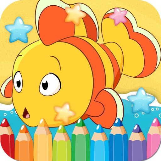 Ocean Drawing Coloring Book - Cute Caricature Art Ideas pages for kids Icon