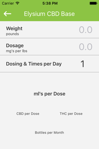 Elysium Wellness Dosage Calculator screenshot 2