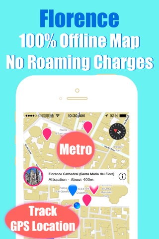 Florence travel guide with offline map and metro transit by BeetleTrip screenshot 3