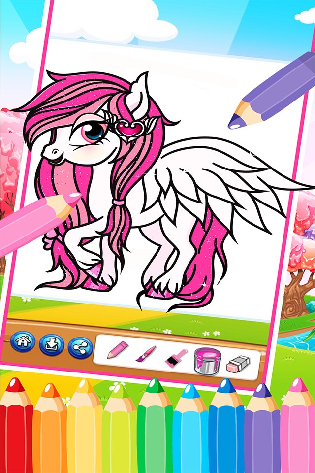 princess pony free printable coloring pages for girls kids screenshot 4