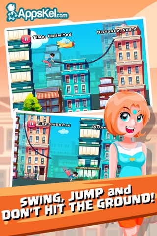 Bubble and Steven's Rope Swing Story – Gravity Fly Games for Free screenshot 2