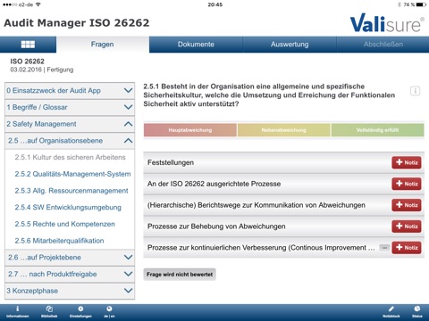 Audit Manager Valisure - ISO 26262 screenshot 2