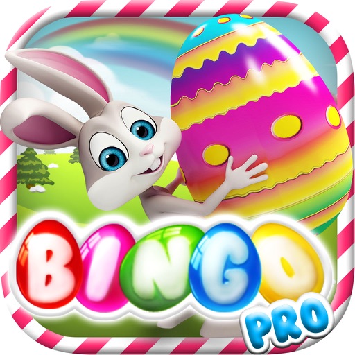 Happy Easter with Bunny and Eggs Bingo Pro - Tap the fortune ball to win the lotto prize Icon