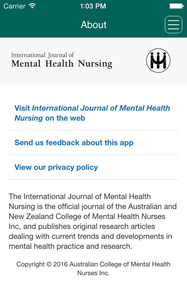 International Journal of Mental Health Nursing screenshot 3