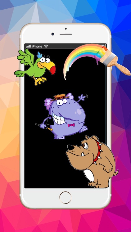 Animals Cartoon art pad : Learn to paint and draw animals coloring pages printable for kids free