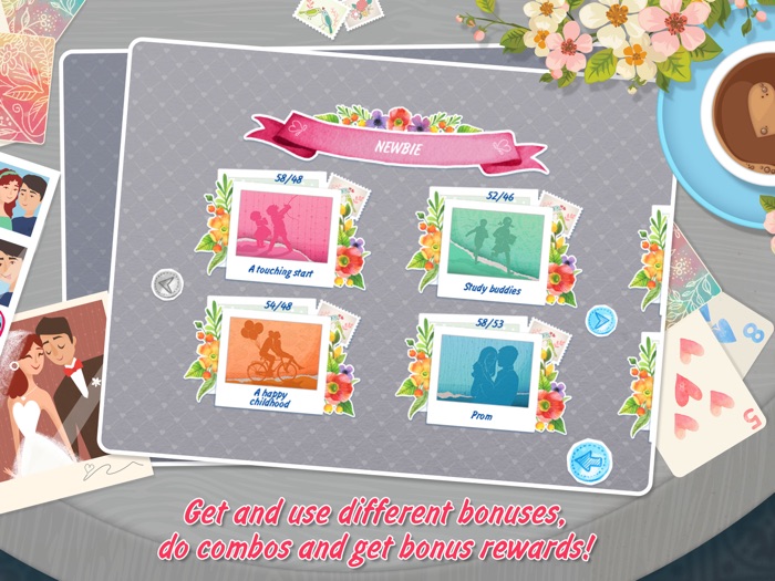 Solitaire Match 2 Cards. Valentines Day Free. Matching Card Game