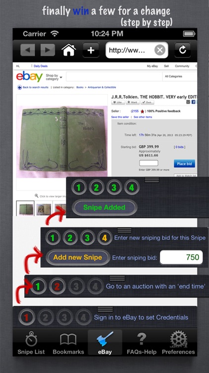 Auction Buyer Bidding Snipe timer for eBay sniping