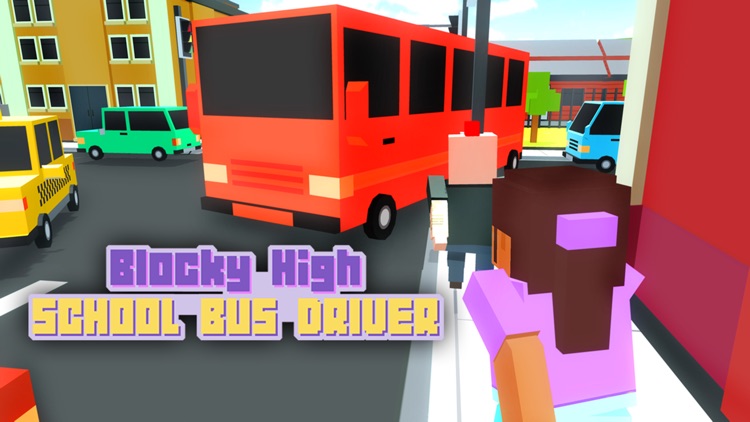 Blocky High School Bus Driver