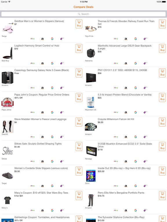 Screenshot 1 For Compare Deals Hot Tech Bargains S From Slickdeals And