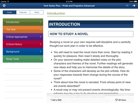 Pride and Prejudice York Notes Advanced for iPad screenshot 2