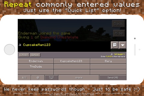 Plug Commands - Custom Keyboard for Plug for Minecraft PE screenshot 4