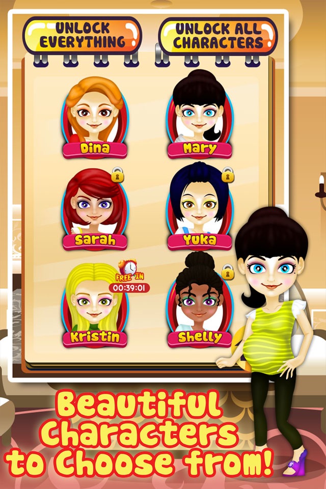 Pregnant Mommy's Salon Spa Fun - hair beauty makeover & new baby nail games (girl & boy) 2! screenshot 4