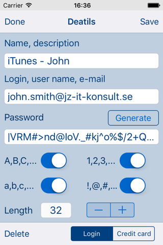 LoginIt - logins, credit cards screenshot 2