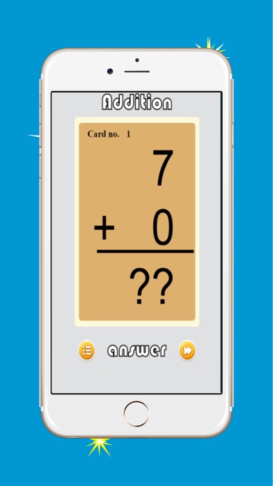 Addition and subtraction math facts flash cards for kids (0-9,0-18,0-100) 1.0.0 IOS -