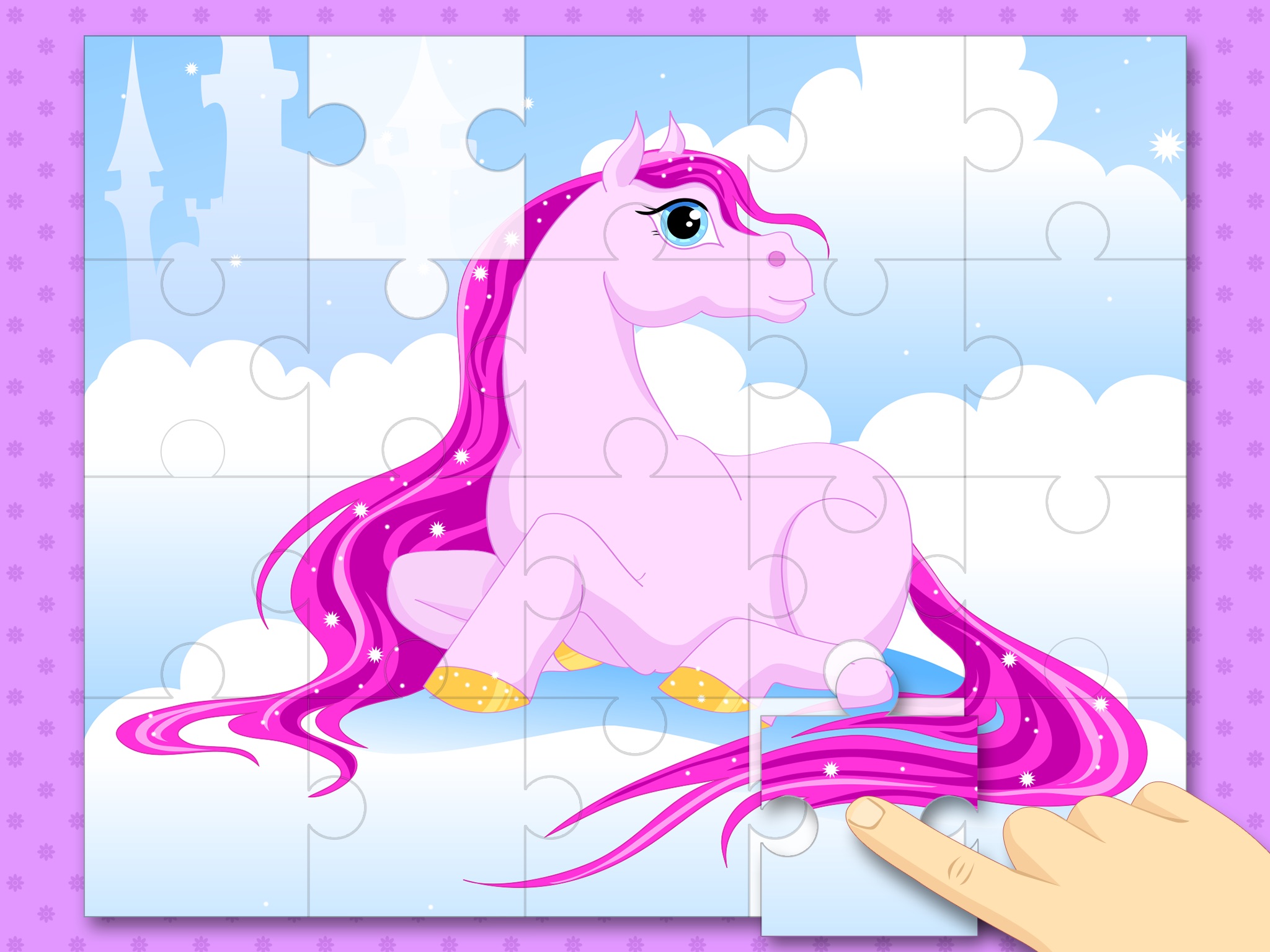 Cute Ponies & Unicorns Jigsaw Puzzles : free logic game for toddlers, preschool kids and little girls screenshot 4