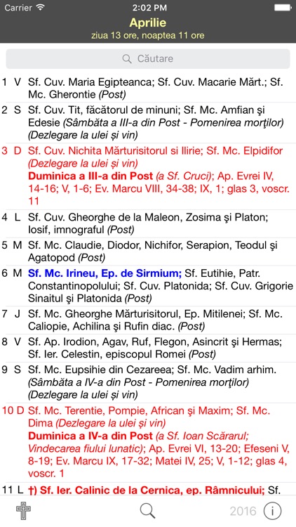 Calendar Creștin Ortodox