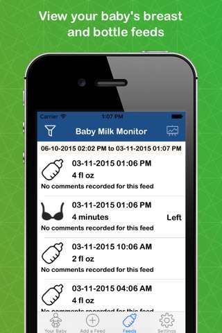 Baby Milk Monitor - Record, track and plan your baby's breast and bottle feeds. screenshot 3