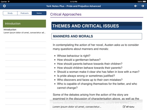 Pride and Prejudice York Notes Advanced for iPad screenshot 4