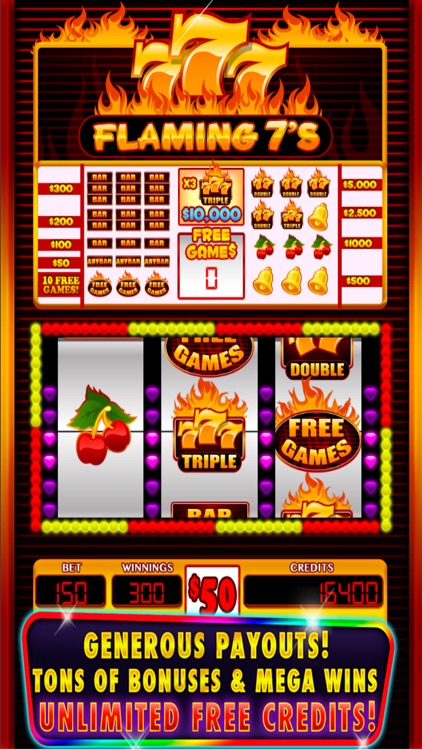 Flaming 7's Slots - Classic Vegas Double & Triple Jackpot