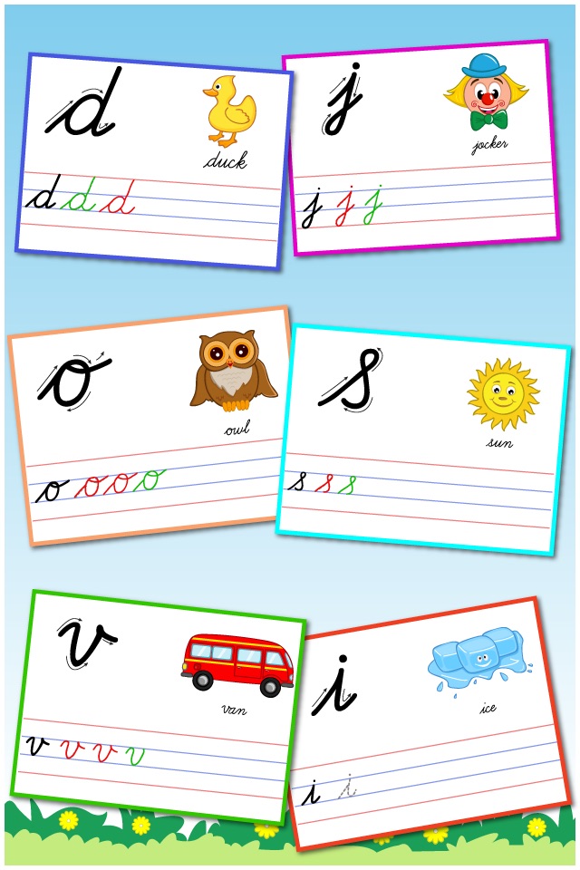 Cursive Writing Small Letters Free : Kids learn to write lowercase alphabets and shapes screenshot 2