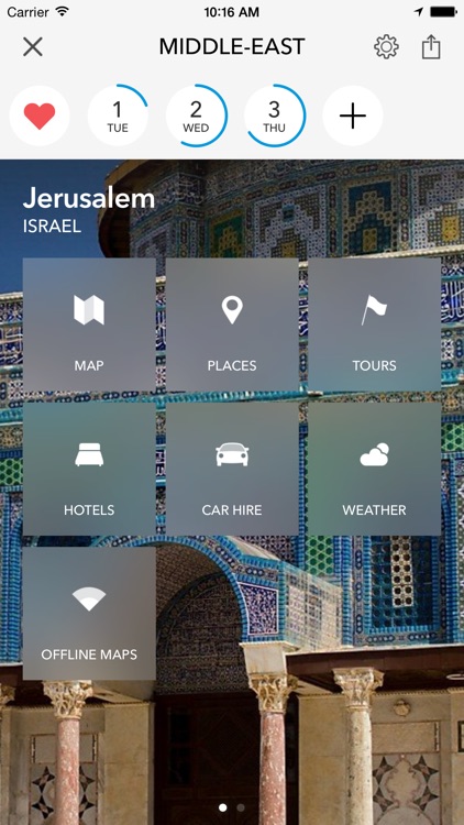 Middle East Trip Planner, Travel Guide & Offline City Map for Istanbul, Jerusalem or Tel Aviv