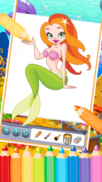 princess mermaid coloring pages free for girl kids 2