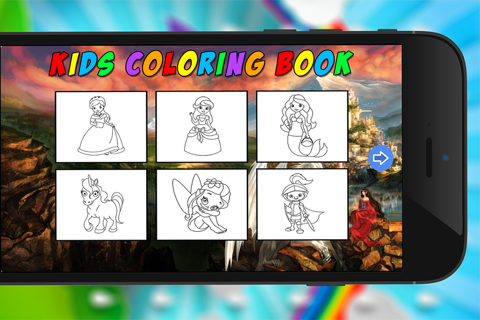 Princess Coloring Book - Amazing draw paint and color games HD screenshot 2