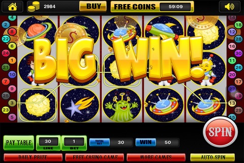 Alien's World of Slots FREE - Play Fun Casino Vegas Games, Spin & Win! screenshot 2