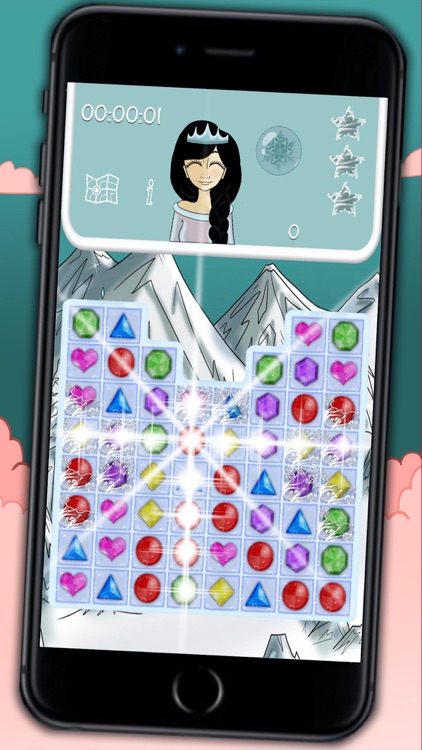 Ice Princess jeweled crush – funny bubble game for kids and adults