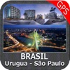 Boating Urugua to São Paulo - Brazil gps offline nautical charts for cruising fishing sailing and diving