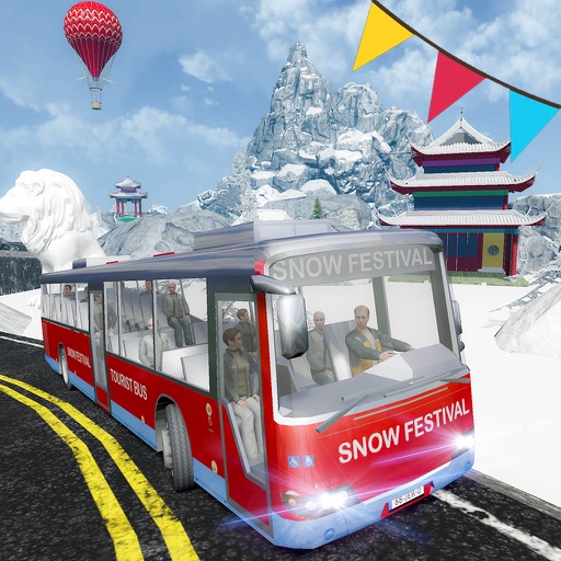 Snow Festival Hill Tourist Bus Icon