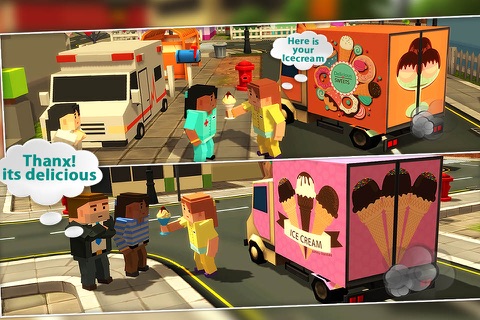 Blocky Candy Ice-Cream Truck Delivery screenshot 2