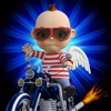 Angel Child Racing - Little chic cupid baby with motorbike