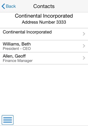 Customer Account Overview Smartphone for JDE E1 screenshot 3