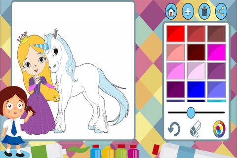 Princesses paint coloring book screenshot 4
