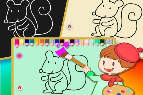 Coloring Book For Kids  - Make The Cartoon Animals, Plants or Vehicles Colorful screenshot 4