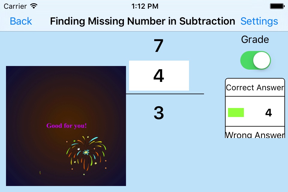 Finding Missing Number in Subtraction screenshot 2