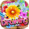 Drawing Desk Flowers : Draw and Paint Coloring Book Edition Free