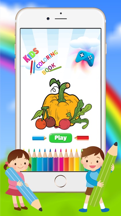 Vegetable & Fruit Coloring Book - Drawing Connect dots kids